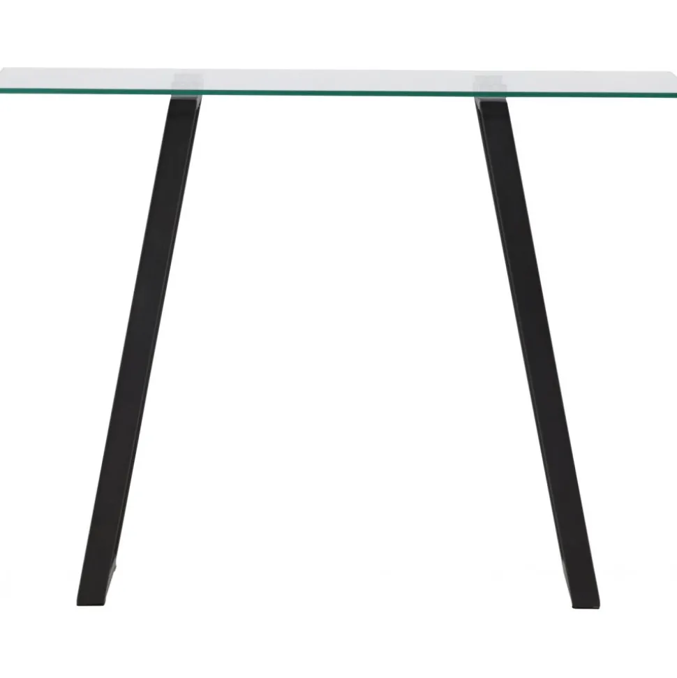 Horten avlastningsbord 100 x 40 cm - Svart/Transparent