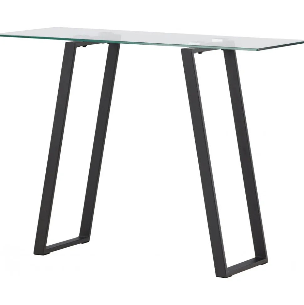 Horten avlastningsbord 100 x 40 cm - Svart/Transparent