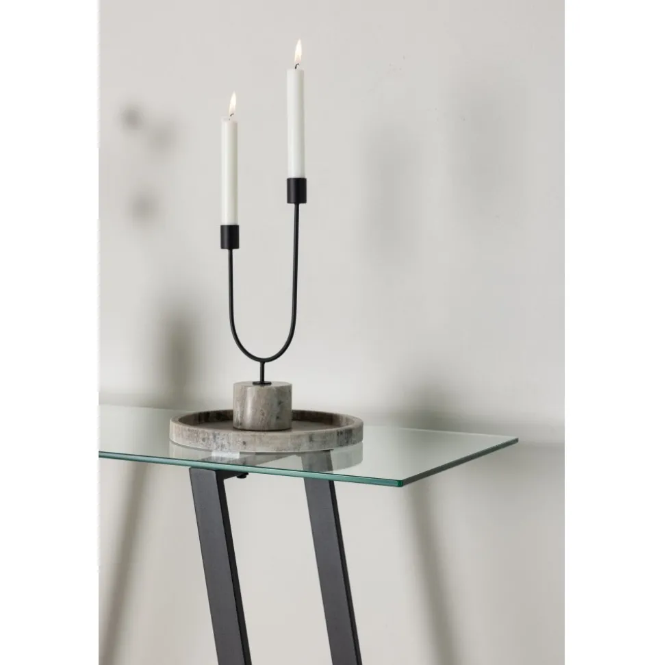 Horten avlastningsbord 100 x 40 cm - Svart/Transparent