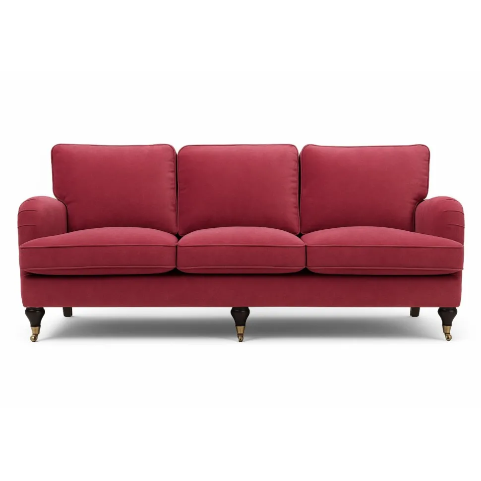 Howard Malaga Svängd 3-sits soffa - Mörkt hallonröd