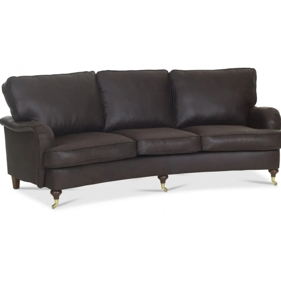 Howard svängd soffa 3-sits - Brun vintage