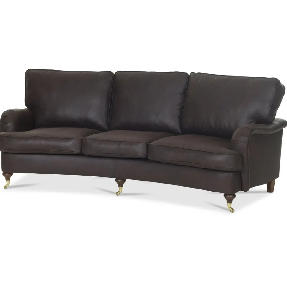 Howard svängd soffa 3-sits - Brun vintage