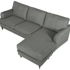 Howardsoffa med divan - Grå + Textilrengöring för möbler