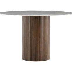 Härön sidobord Ø52 cm - Grå/valnöt