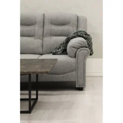 Hörnsoffa grå 5-sits - Peking + Textilrengöring för möbler