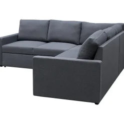 Hörnsoffa med bädd och förvaring - Grå