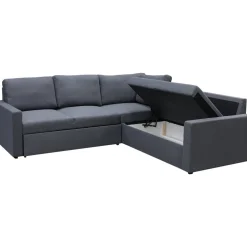 Hörnsoffa med bädd och förvaring - Grå + Fläckborttagare för möbler