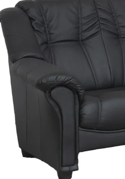 Hörnsoffa 5-sits svart PU - Rom