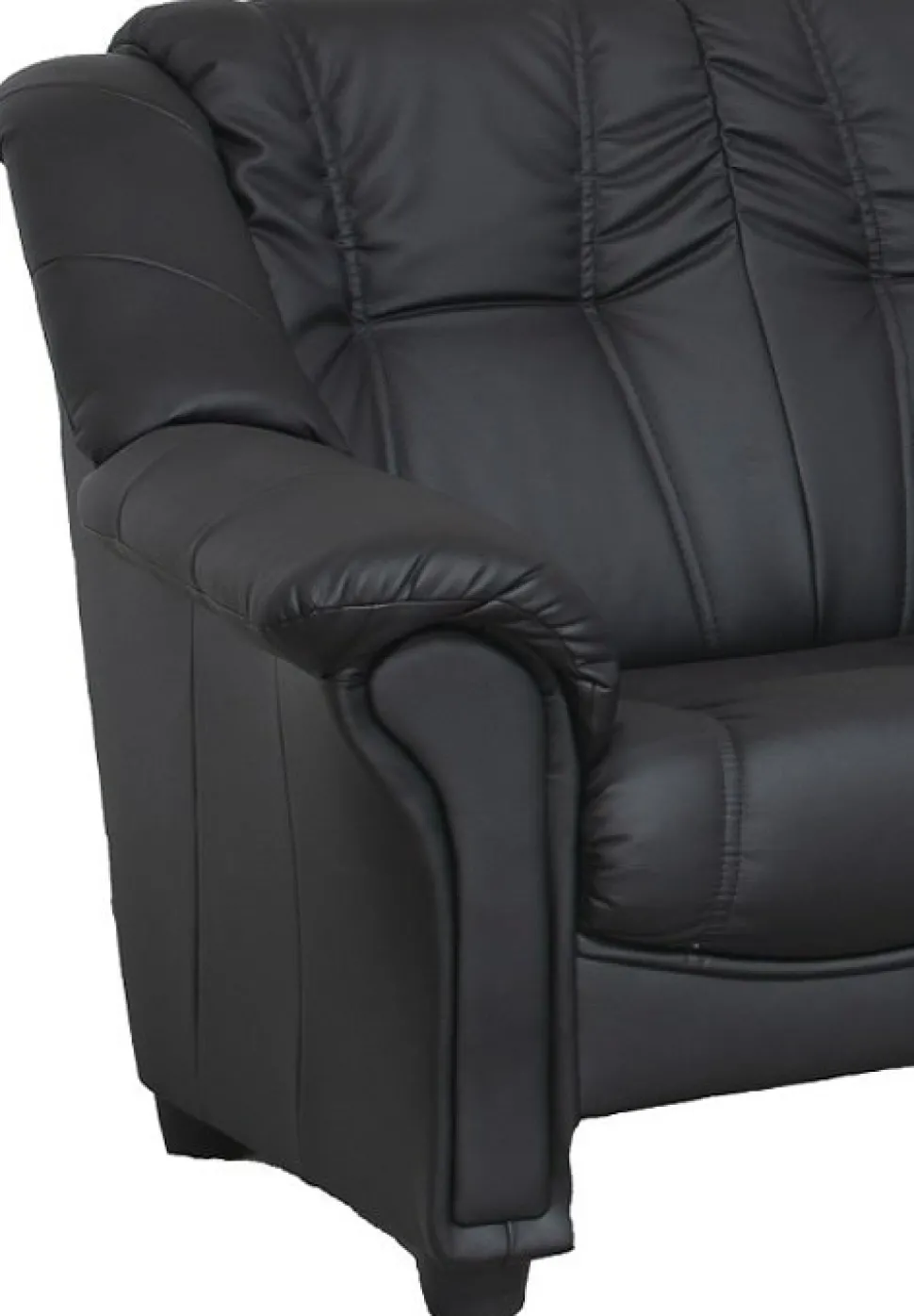 Hörnsoffa 5-sits svart PU - Rom