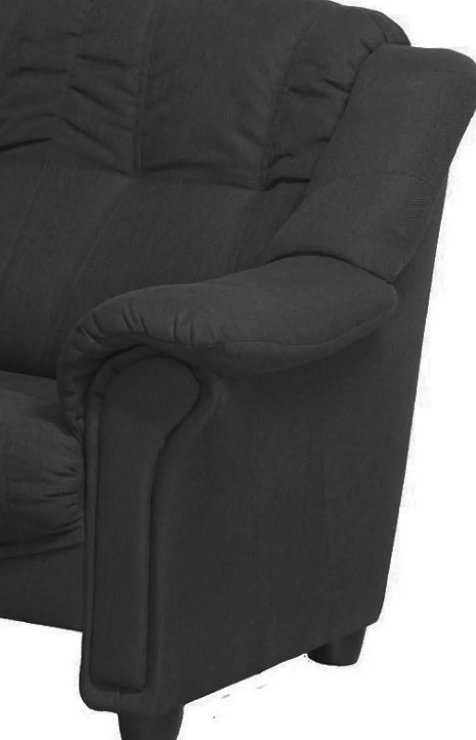 Hörnsoffa 5-sits svart tyg - Rom