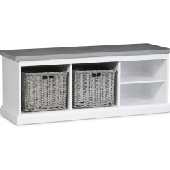 Hugo vit sittbänk med cement + Textilrengöring för möbler