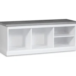 Hugo vit sittbänk med cement