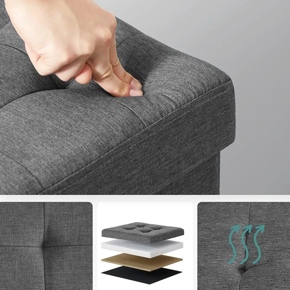 Idris sittpuff med förvaring - Mörkgrå