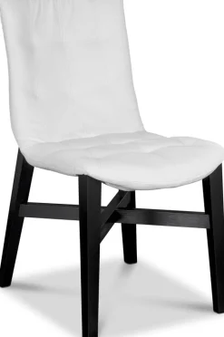 Indie 600 matstol vitt konstläder + Möbeltassar