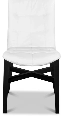 Indie 600 matstol vitt konstläder + Möbeltassar