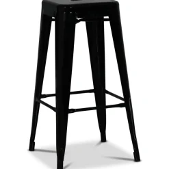 Industry Barstol i plåt - Svart + Möbeltassar