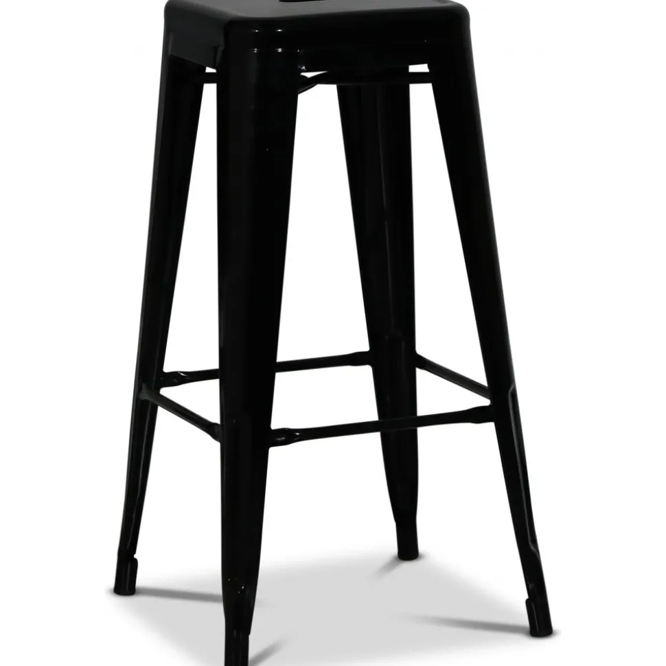 Industry Barstol i plåt - Svart + Möbeltassar