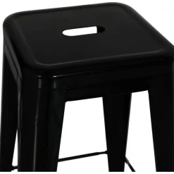 Industry Barstol i plåt - Svart + Möbeltassar