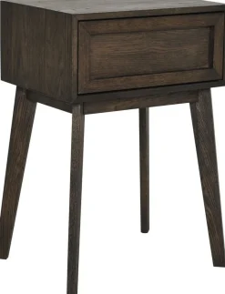 Isak sängbord - Brun ekfaner