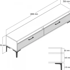 Istanbul TV-bänk Valnöt/vit