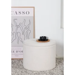 Jabar sittpuff - Vit teddy