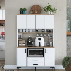 Jeriko köksskåp 168 - Vit/valnöt