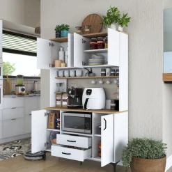 Jeriko köksskåp 168 - Vit/valnöt