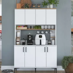 Jeriko köksskåp 176 - Vit/valnöt