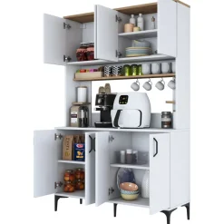 Jeriko köksskåp 176 - Vit/valnöt