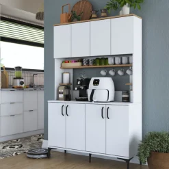 Jeriko köksskåp 176 - Vit/valnöt