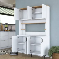 Jeriko köksskåp 176 - Vit/valnöt