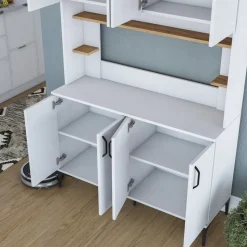 Jeriko köksskåp 176 - Vit/valnöt