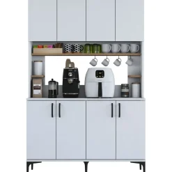 Jeriko köksskåp 176 - Vit/valnöt