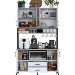 Jeriko köksskåp 169 - Vit/valnöt