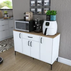 Jeriko skänk 136 - Vit/valnöt