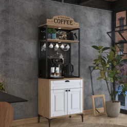 Jeriko skåp 157 - Valnöt/vit