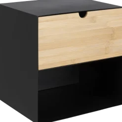 Joliet sängbord - Svart/bambu