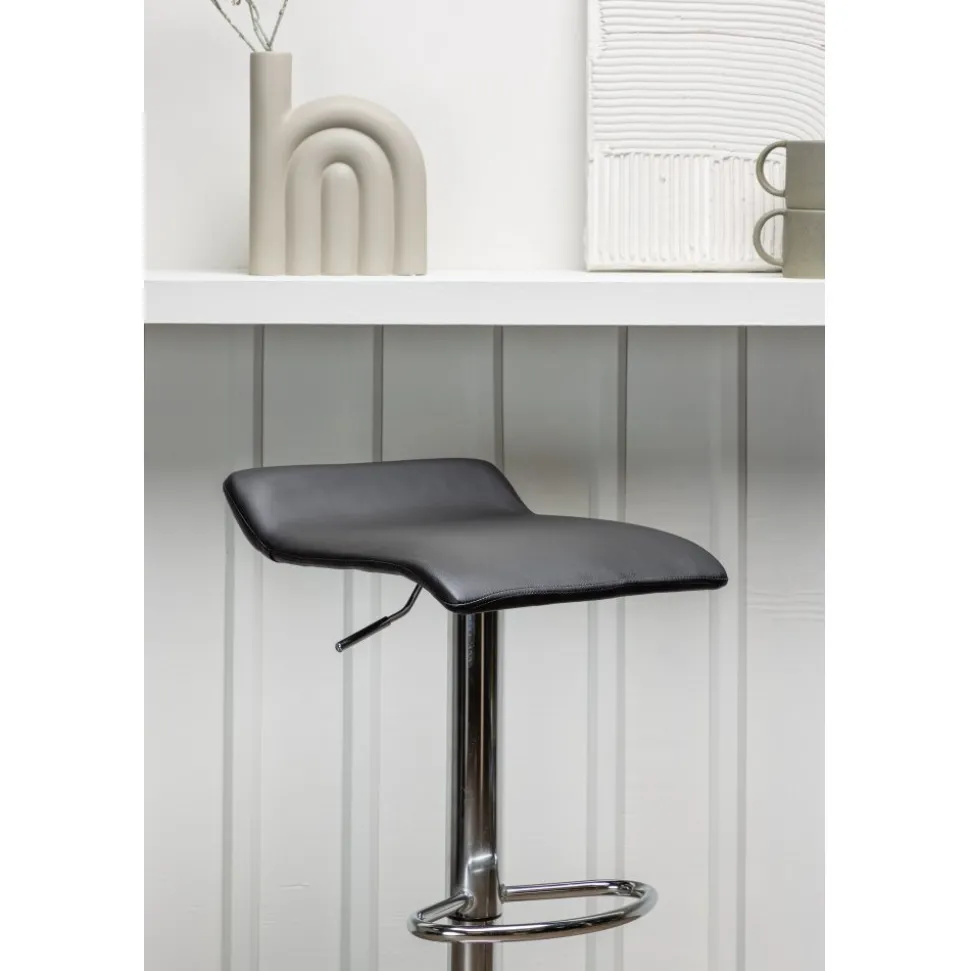 Jonna barstol - Svart/silver