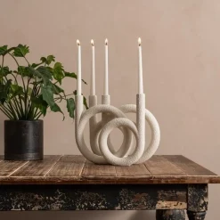 Julie ljusstake 38 x 15 x 30 cm - Vit