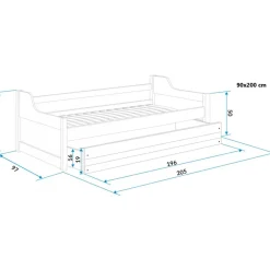 Juniorsäng Odense 90 cm - Blå/vit