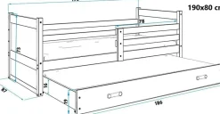 Juniorsäng Århus med förvaringslåda 90 cm - Vit/Rosa