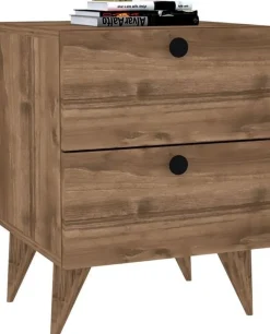 Kanda sängbord - Valnöt