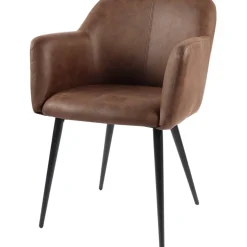 Karmstol i brun PU - Lamar