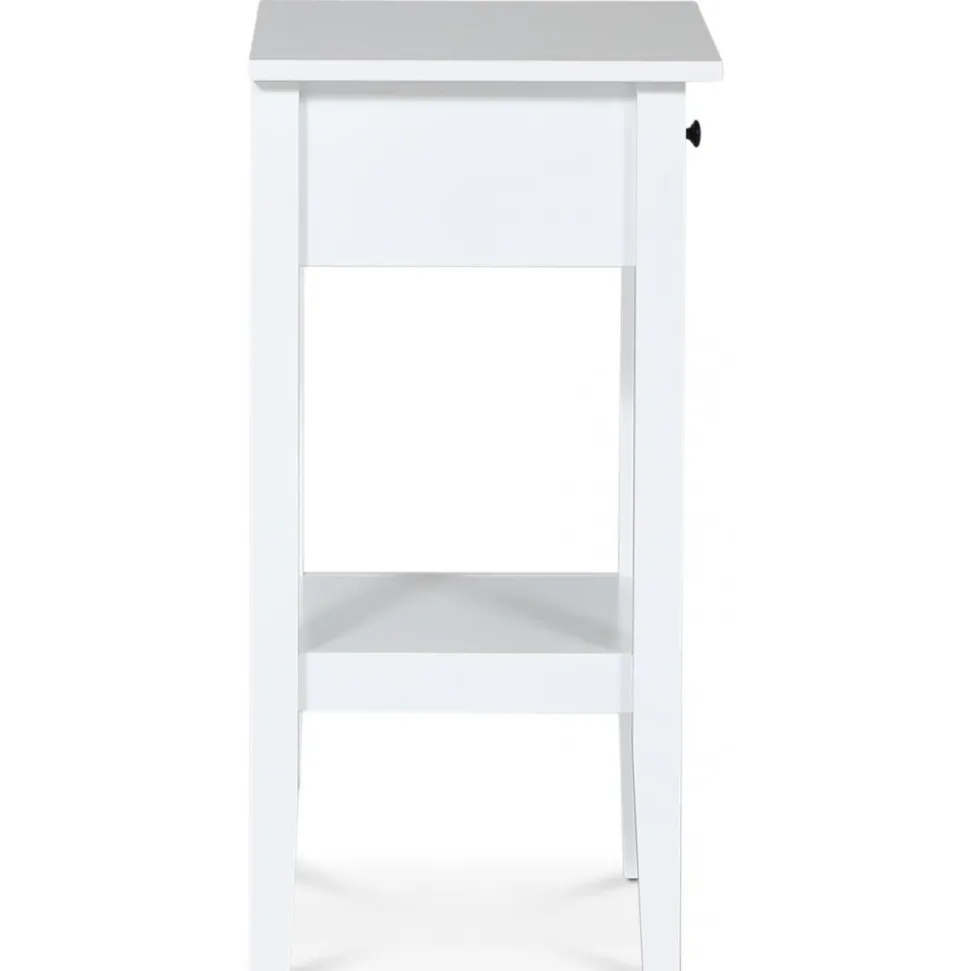 Kate sängbord med låda - Vit + Fläckborttagare för möbler