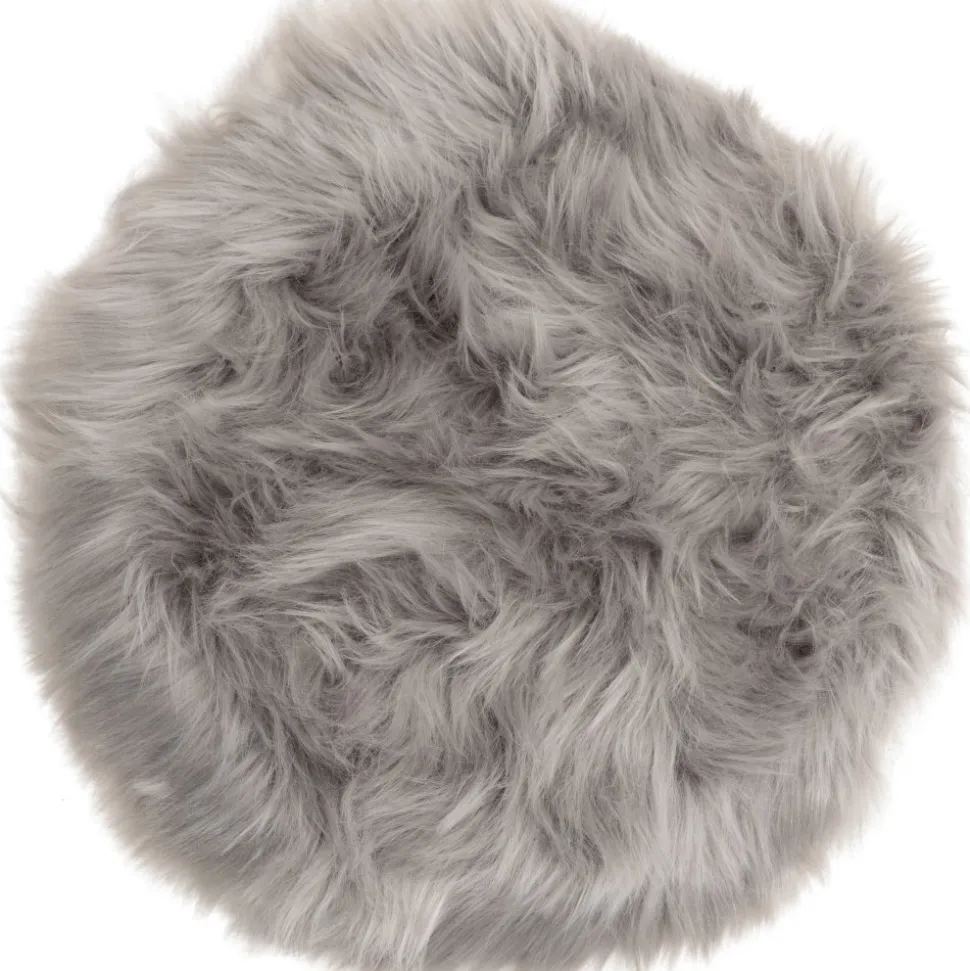 Katy stolsdyna 34 x 34 cm - Grå fuskpäls