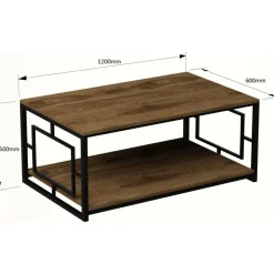 Kelvin soffbord 120 x 60 cm - Valnöt/svart