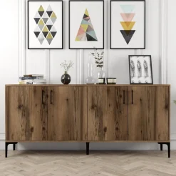 Kiev skänk 180 cm - Valnöt + Möbeltassar