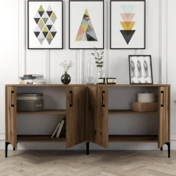 Kiev skänk 180 cm - Valnöt + Textilrengöring för möbler