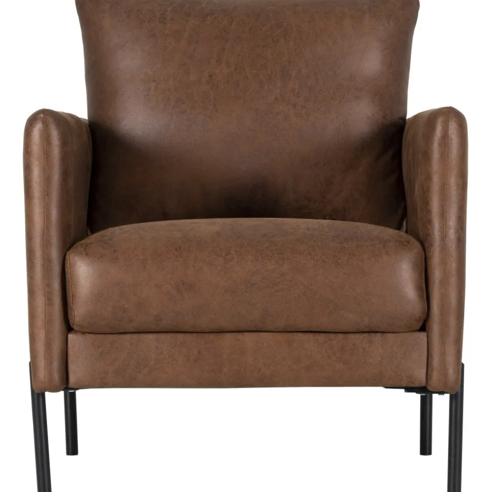 Kingsley fåtölj - Brunt ecoläder + Fläckborttagare för möbler