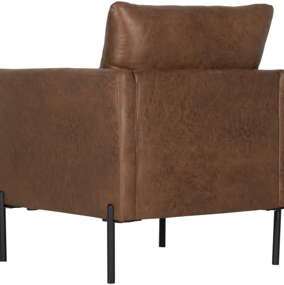 Kingsley fåtölj - Brunt ecoläder + Fläckborttagare för möbler